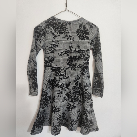 Girls Size 7 8 CHILDRENS PLACE Dress Long Sleeve Black Floral Plaid CASUAL New - Picture 9 of 12